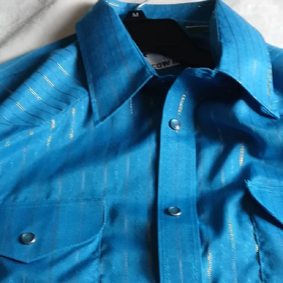 Blue Striped Men's Casual Shirt - Picture 6 of 8